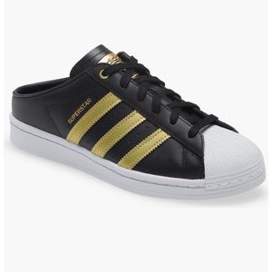 adidas Superstar Black and Gold Sneakers